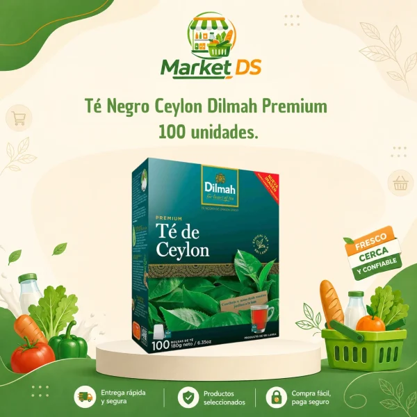 Té Negro Ceylon Dilmah Premium 100 unidades