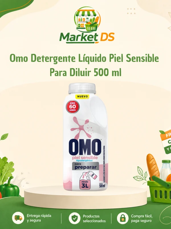 Omo Detergente Líquido Piel Sensible Para Diluir 500 ml Omo Detergente Líquido Piel Sensible para Diluir 500 ml