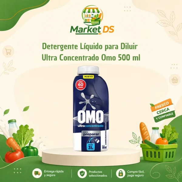 Detergente Líquido para Diluir Ultra Concentrado Omo 500 ml Omo Detergente Líquido Ultra Concentrado para Diluir 500 ml